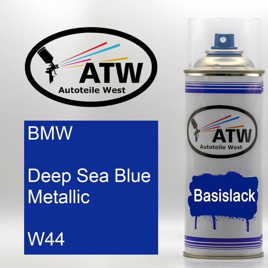 BMW, Deep Sea Blue Metallic, W44: 400ml Sprühdose, von ATW Autoteile West.